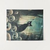Halloween Cat and Skulls Wandteppich (Vorderseite (Horizontal))