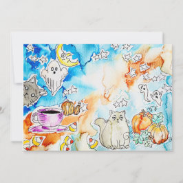 Halloween Cat Art Feiertagskarte