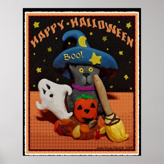 Halloween Cat Art Poster (Vorne)