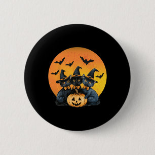 Halloween Cat Black Cat Halloween Beängstigend Kat Button