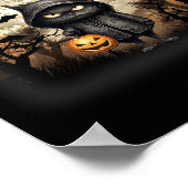 Halloween Cat Black Cat Halloween Beängstigend Kat Poster (Ecke)