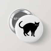 Halloween Cat Black Spooky Angry Schwanz Tier Tier Button (Vorne & Hinten)