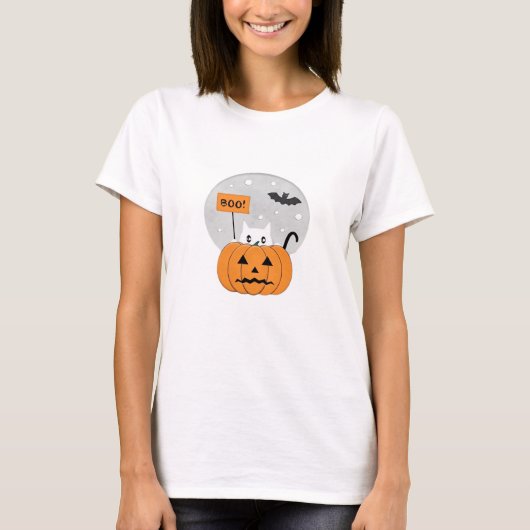 Halloween  Cat  Boo  Illustration Classic T-Shirt (Vorderseite)