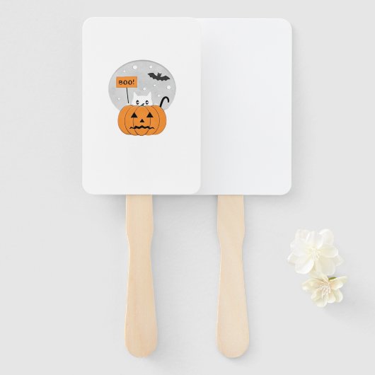 Halloween Cat Boo Illustration Classic T-Shirt Fächer (Vorne und Hinten)