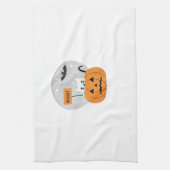 Halloween Cat Boo Illustration Classic T-Shirt Geschirrtuch (Vertikal)
