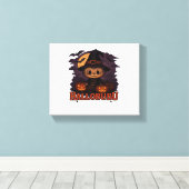 Halloween Cat Boo Illustration Classic T - Shirt Leinwanddruck (Insitu (Holzboden))