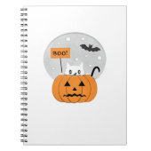 Halloween Cat Boo Illustration Classic T-Shirt Notizblock (Vorderseite)