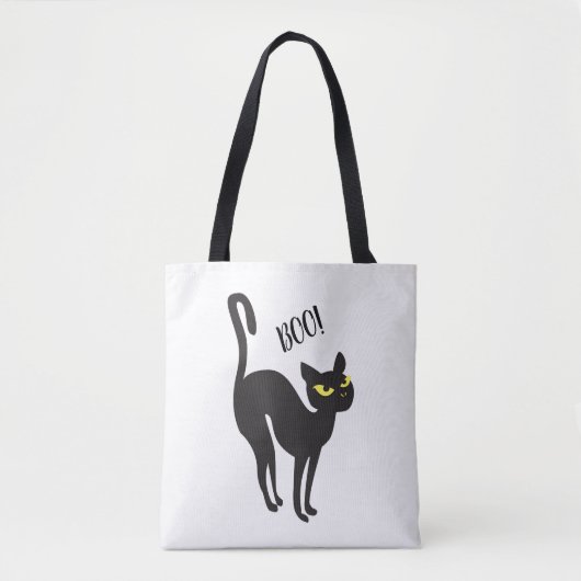 Halloween Cat. BOO! - Trend "Leckerei oder Trick" Tasche (Vorderseite)