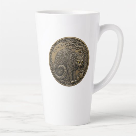 Halloween Cat Bronze Milchtasse (Rechts)