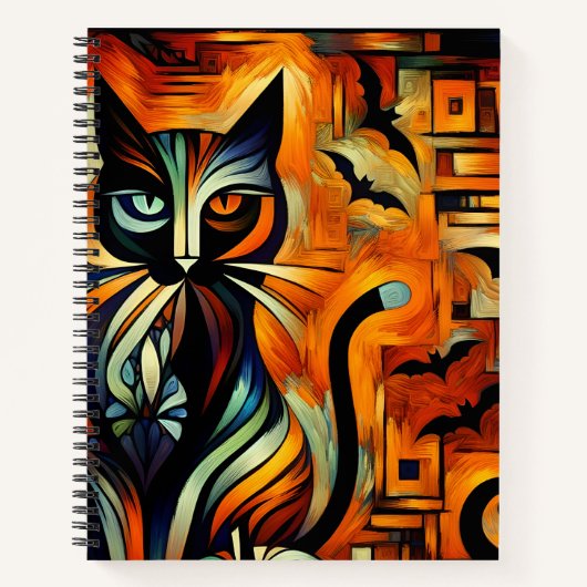 Halloween Cat Bullet Line-Notebook in Kuba Notizblock (Vorderseite)