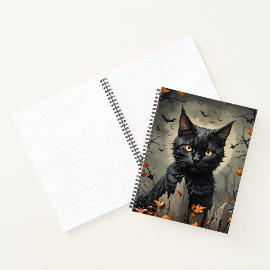 Halloween Cat Bullet Line Rezept Notebook Notizblock (Innenseite)