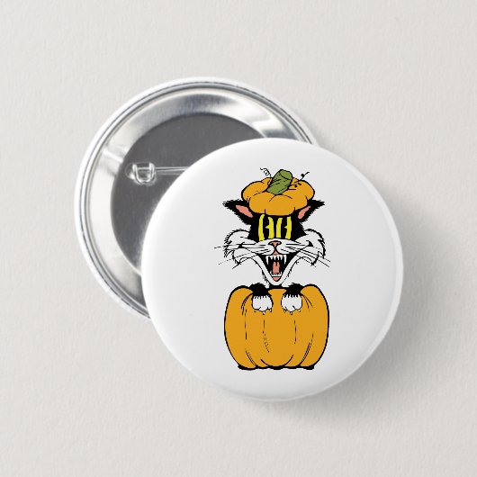 Halloween Cat Button (Vorne & Hinten)