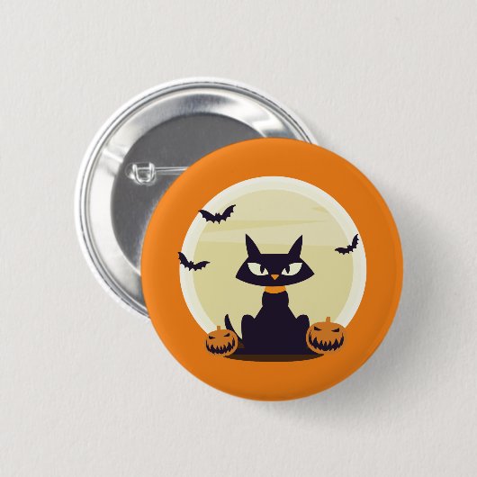 Halloween Cat Button (Vorne & Hinten)