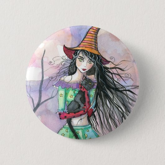 Halloween Cat Button Button (Vorderseite)