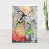 Halloween Cat Card Herbstreverie Karte (Vorderseite)