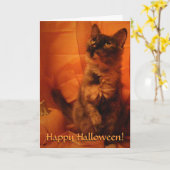 Halloween Cat Card Karte (Gelbe Blume)