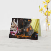 Halloween Cat Card Karte (Gelbe Blume)