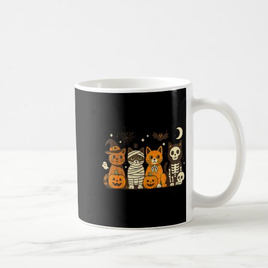 Halloween Cat Costumes Ghost Witch Mummy Men Women Kaffeetasse (Rechts)