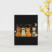 Halloween Cat Costumes Ghost Witch Mummy Men Women Karte (Gelbe Blume)