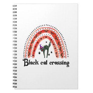 Halloween Cat Crossing Notizblock