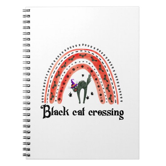 Halloween Cat Crossing Notizblock (Vorderseite)