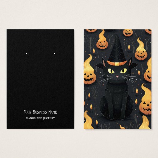 Halloween Cat Earring Display Card (Vorne & Hinten)