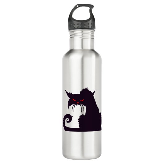 Halloween Cat Edelstahlflasche (Vorderseite)