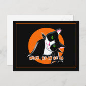 Halloween Cat Einladungspostkarte (Vorne/Hinten)