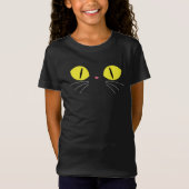 Halloween Cat Face Yellow Eyes Whiskers T-Shirt (Vorderseite)