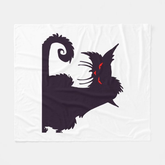 Halloween Cat Fleecedecke (Vorderseite (Horizontal))