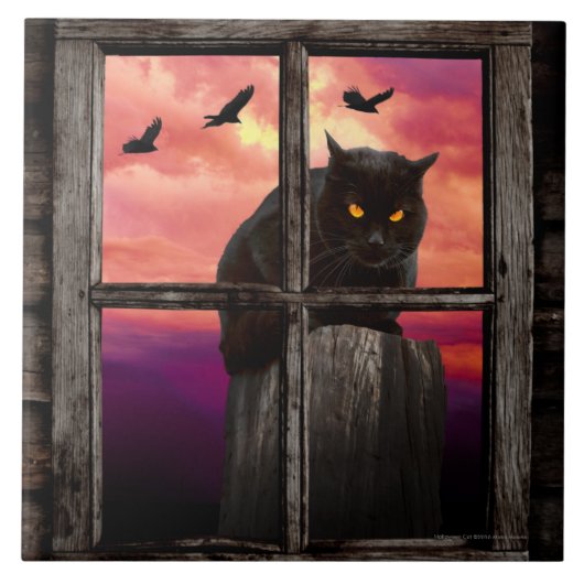 Halloween Cat Fliese (Vorderseite)