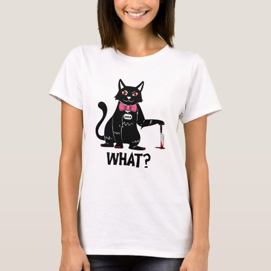 Halloween Cat Funny Horror Kitten T-Shirt (Vorderseite)
