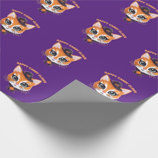 Halloween Cat Geschenkpapier (Ecke)