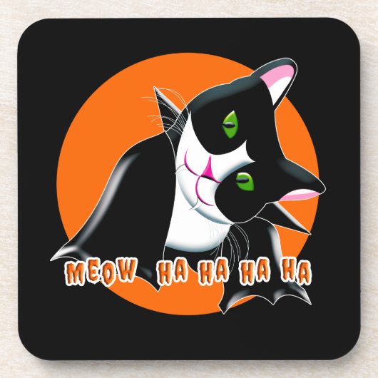 Halloween Cat Getränkeuntersetzer (Vorderseite)