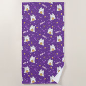 Halloween Cat Ghost Beach Handtuch (Vorderseite)