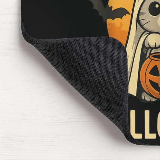Halloween Cat Ghost Graphic - Fresh Start 2026  Mousepad (Ecke)