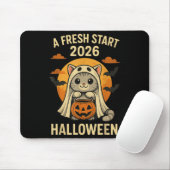 Halloween Cat Ghost Graphic - Fresh Start 2026  Mousepad (Mit Mouse)