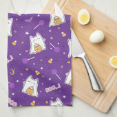Halloween Cat Ghost Kitchtuch Geschirrtuch (Viertel Falte)