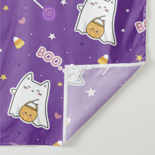 Halloween Cat Ghost Tapestry Wandteppich