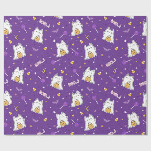 Halloween Cat Ghost Wrapping Paper Roll Geschenkpapier