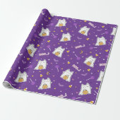 Halloween Cat Ghost Wrapping Paper Roll Geschenkpapier (Ungerollt)