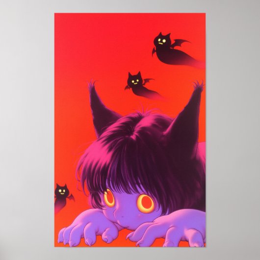 Halloween Cat Girl Poster (Vorne)
