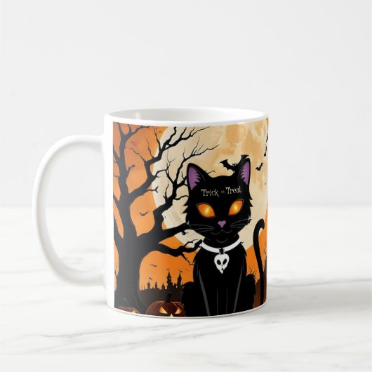 Halloween Cat (glückliches Halloween, Geschenk für Kaffeetasse (Links)