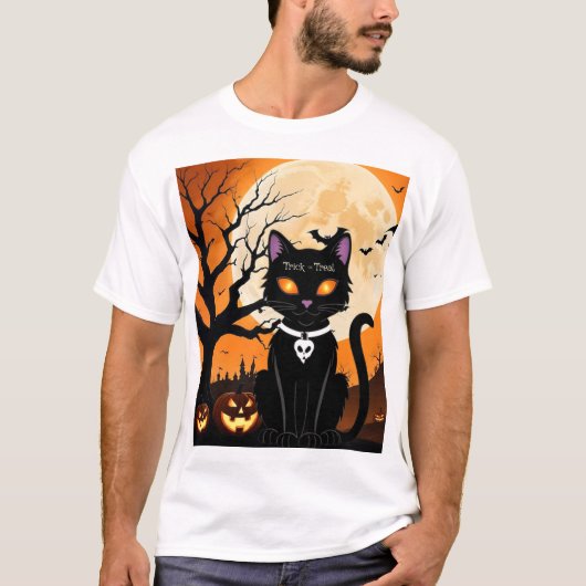Halloween Cat (glückliches Halloween, Geschenk für T-Shirt (Vorderseite)