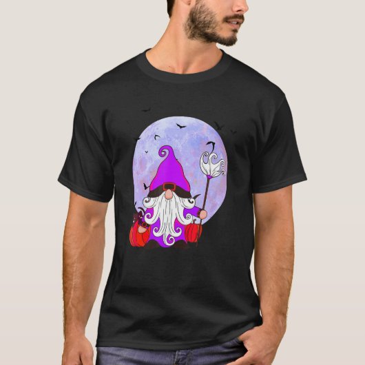 Halloween Cat Gnome Niedlich Gnome Halloween Kostü T-Shirt (Vorderseite)