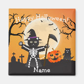 Halloween Cat Grim Sensenmann Magnet (Vorne)