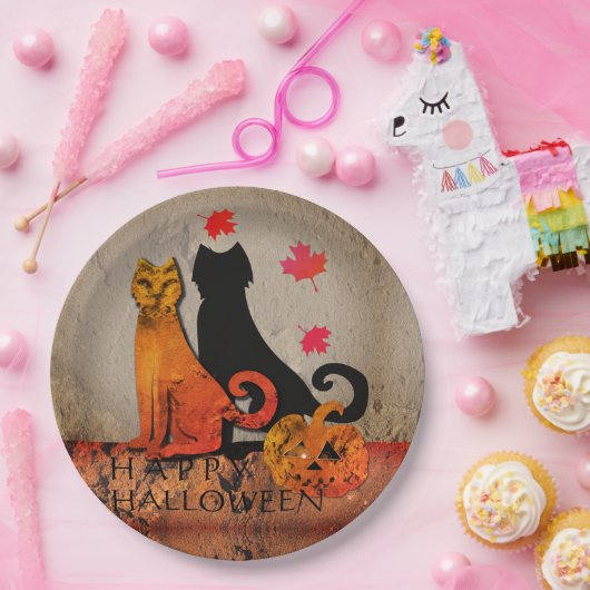 Halloween Cat Gruß Pappteller (Party)