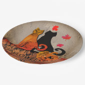 Halloween Cat Gruß Pappteller (Schrägansicht)