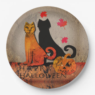 Halloween Cat Gruß Pappteller