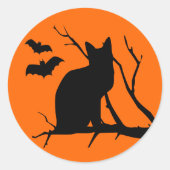Halloween Cat Harvest Moon Sticker (Vorderseite)